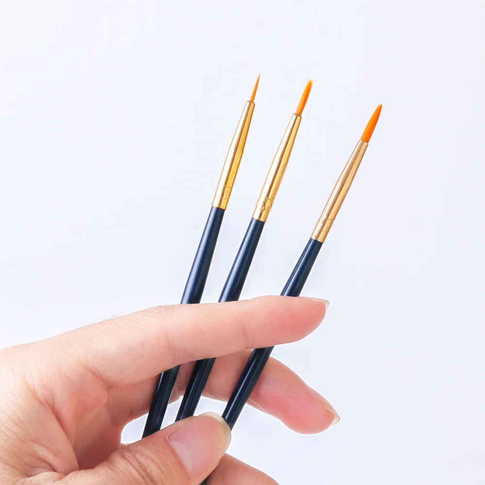 3 Pcs Nail Drawing Pen  Nail Art Pen Brush  Round Flat Painting Drawing Liner Nail Tools