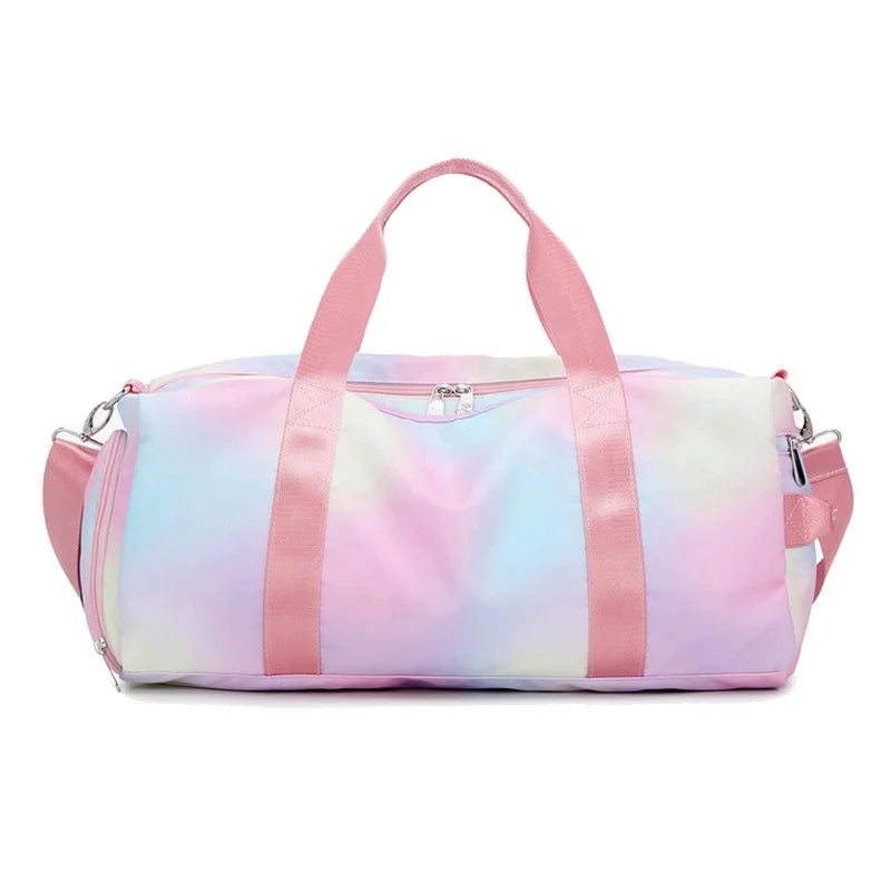 Travel Kids Duffle Bag Women Travel Weekend Fitness Gym Bag With Shoe Compartment pink Duffle Bag