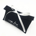 Custom logo Printed Small Envelope Flap Suede Jewelry Bag Velvet Pouches With Bow-knot