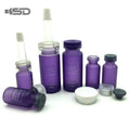 Custom Logo Borosilicate Glass Bottles for Skincare 3ml 10ml Purple Glass Cosmetic Packaging with Clear Horn Cap