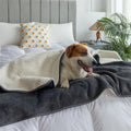 Waterproof Custom logo Wholesale Luxury Fluffy Double Layer Warm Soft Cozy Sherpa Fleece Pet Dog Blankets Throws for Winter Sofa