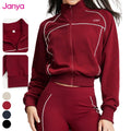 Janya Women's Color Blocking Full Zipper Sports Yoga Sweatshirts Gym Fitness Wear Casual Long Sleeve Workout Active Jacket