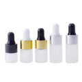 Wholesales 1/2/3ml Essential Oil Drop Pipette Bottle Cosmetic Serum Dropper Bottle Refillable Frosted Glass Dropper Bottle