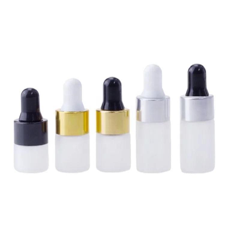 Wholesales 1/2/3ml Essential Oil Drop Pipette Bottle Cosmetic Serum Dropper Bottle Refillable Frosted Glass Dropper Bottle