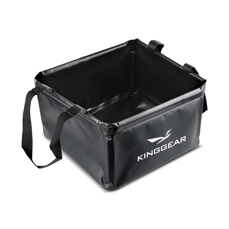 KingGear Outdoor 13L Folding Collapsible Water Bucket Foldable Wash Bucket Custom Logo Square Shape PVC Folding Bucket