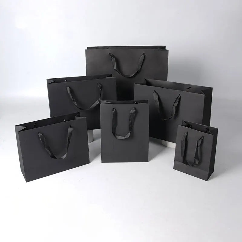 Small Business Luxury Shopping Bags Black Retail Paper Gift Bag for Promotion