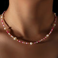 Go2boho Ins Niche Women's Light Luxury Diamond Necklace Color-Free Beaded Clavicle Chain Geometric Ball Pattern Classic Baroque