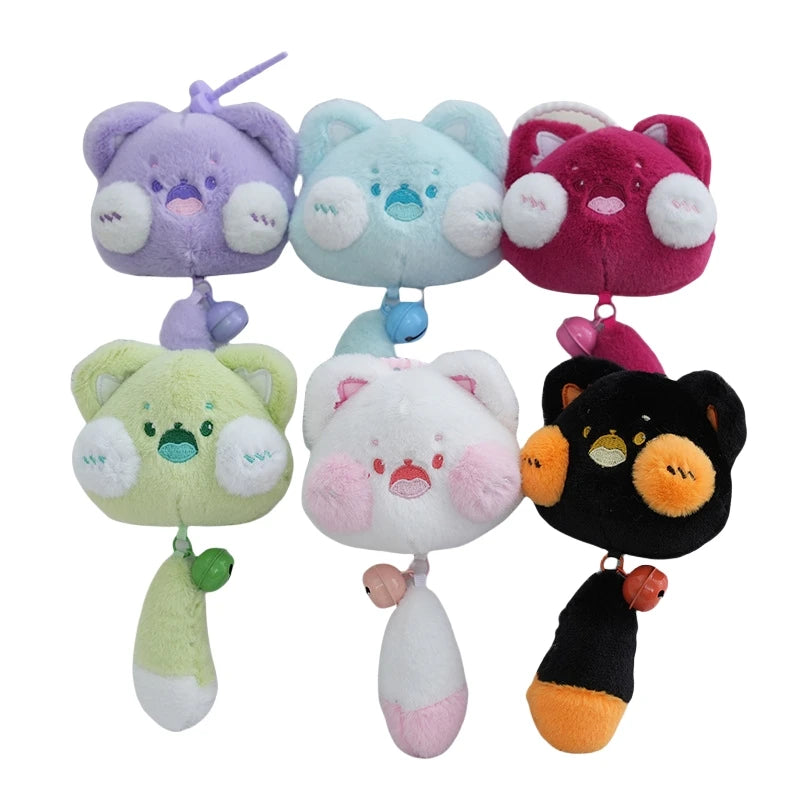 Cartoon Plush Cat Keychain With Bell Stuffed Animal Toys Plushie Peluches Cute Cat Plush Keychains Toy Kid Gift for Claw Machine