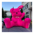 Pink Inflatable Plush Rabbit Easter Bunny Cartoon Balloon 4.5m Oxford Cloth for Shopping Mall Decoration