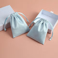7*9cm Small Packaging Bag Can Be Customized Logo Printed Drawstring Flannel Sude Velvet Pouches