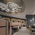 Gleaming Rippling Charcoal Wood-Like Texture Modern Hotel Wall Panels with 30%PVC+60%Wood Powder+10%Additives