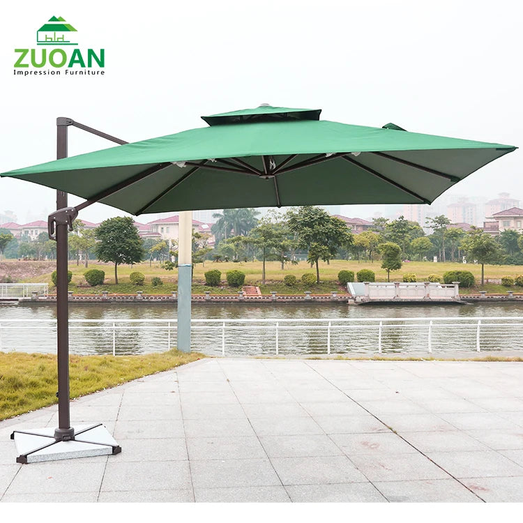 Outdoor Furniture Aluminum Restaurant Umbrella Visera Parasol Gran Vitara Susuky Parasols Umbrellas Branding Side Pole Parasol