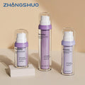 Custom Premium Cosmetic Plastic Bottle 15ml 30ml 50ml White Refillable Airless Pump Bottle Double Wall Packaging for Lotion