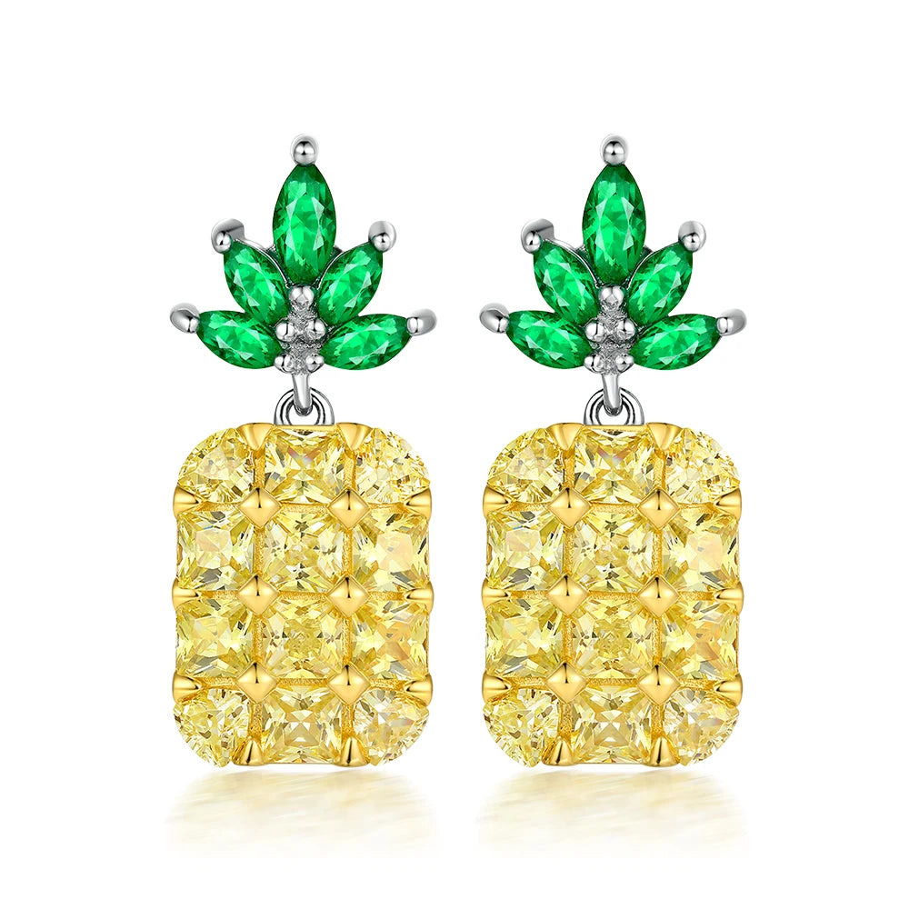 925 Silver Jewelry Exquisite Design Fruit Pineapple Earrings