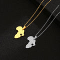Manufacturer Stainless Steel Africa Continent Map Chain Necklace Silver 18K Real Gold Plated Africa Map Pendant Necklace