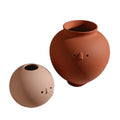 New Design Cute Contemporary Brown Ceramic Tabletop Vase with Small Eyes for Home Decoration