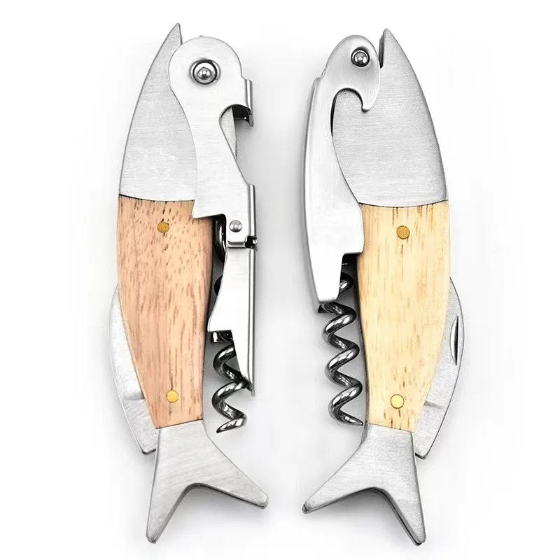 Custom Logo Wine Opener Cute Animal Shape Fish Shape Wine Corkscrew Wine Bottle Opener