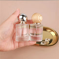 Recyclable Round Perfume Bottle Wood Lid Empty Glass Bottle 30ml 50ml Spray Atomizer Cosmetics Container