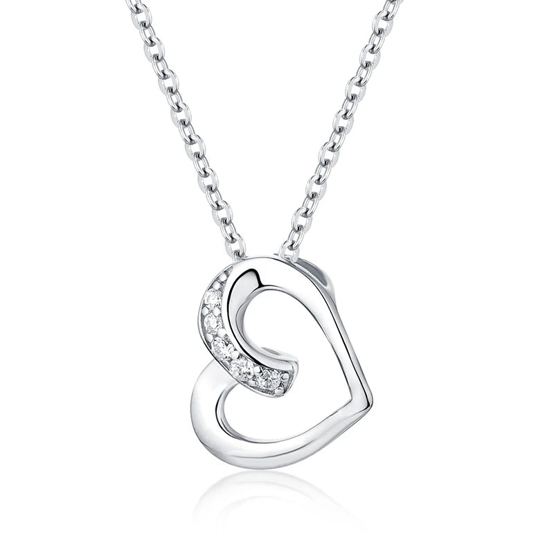 LULUFOCUS Wholesale Hot Design Jewelry 925 Sterling Silver Heart Pendant Necklace for Women