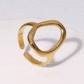Minimalist Temperament Stainless Steel Ring Waterproof 18K Gold Plated Ring Index Finger Open Ring for Women