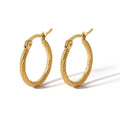 Good Quality Stainless Steel Material 18K Textured Large Hoop Earrings for Girls