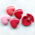1.4g INS 2025 Hote Sale Mini Cute Peach Heart Lipstick Box With Mirror  Plastic ABS Small Sample Box Cosmetic Packaging