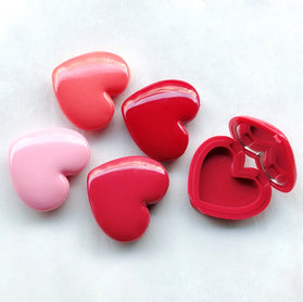 1.4g INS 2025 Hote Sale Mini Cute Peach Heart Lipstick Box With Mirror Plastic ABS Small Sample Box Cosmetic Packaging