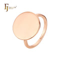 FJ Fallon Fashion Jewelry Rings with Plain Disc Plated in Rose Gold Brass Based