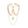 Women's Ethnic Style Chain Cuff Bracelet with Sequin Tassel Hand Accessory Fashion Jewelry with Open Arm Access