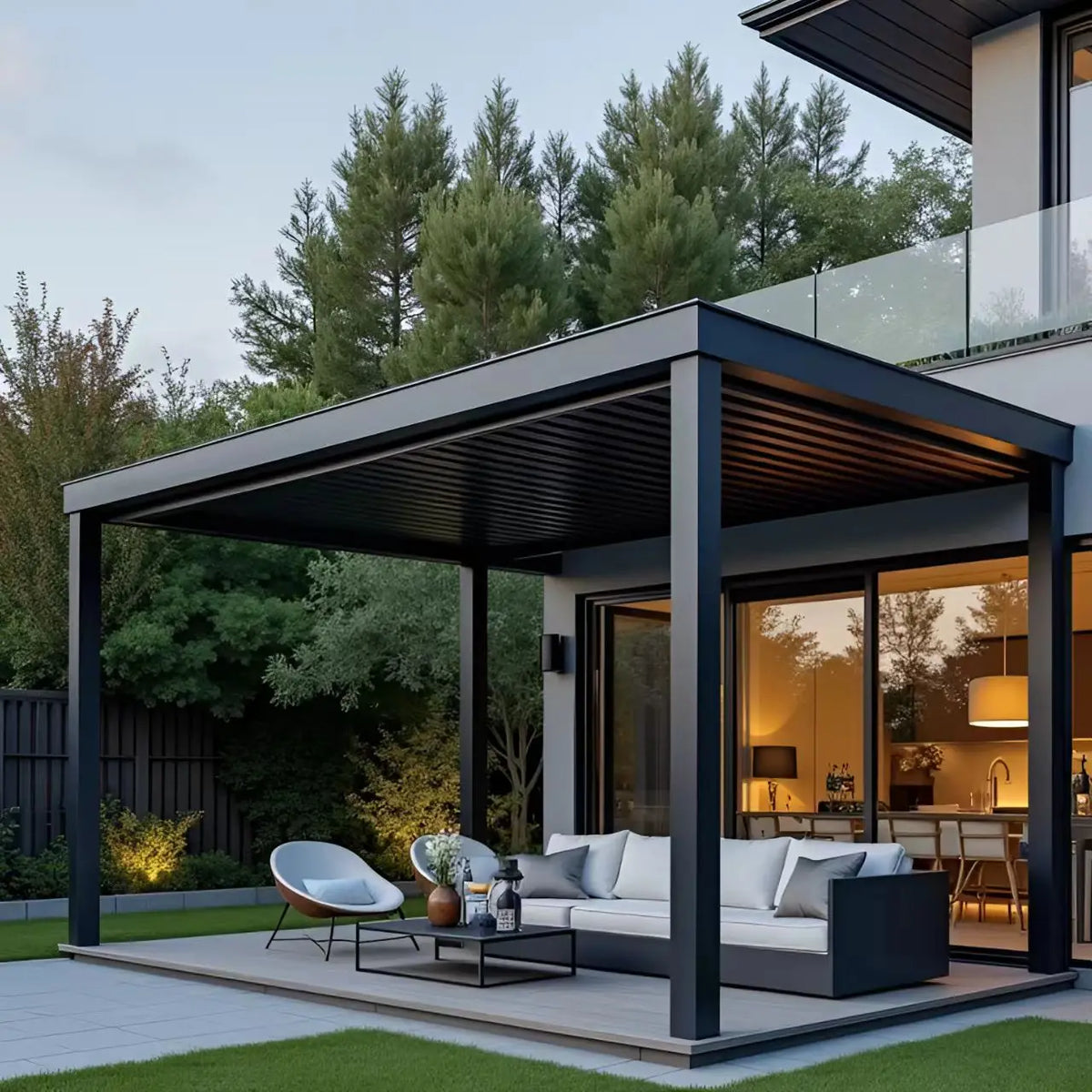Waterproof Aluminum Canopy Pergola Bioclimatic Shading Alloy Arbor Frame for External Spaces Aluminium Pavilion Garden Buildings MegaBDM