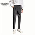 Men's Spring Autumn Nine-Point Western Cone-Shaped Hanging Feeling Non-Iron Business Suit Slim Feet Casual Plus Size Waist