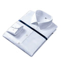 Men's Solid Color Long-sleeved Casual Business Shirt Thin Lapel Middle-aged Spring Hoodie Professional White Shirt