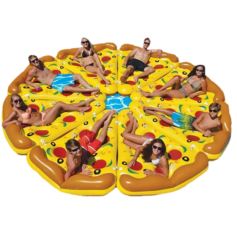 Summer Water Beach Pizza Slice Inflatable Swimming Pool Float Mattress for Kids and Adult