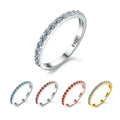 0.027ct Moissanite Diamond Eternity Tennis Band Ring 925 Sterling Silver 18k White Gold for Women Engagement Gift Fine Jewelry