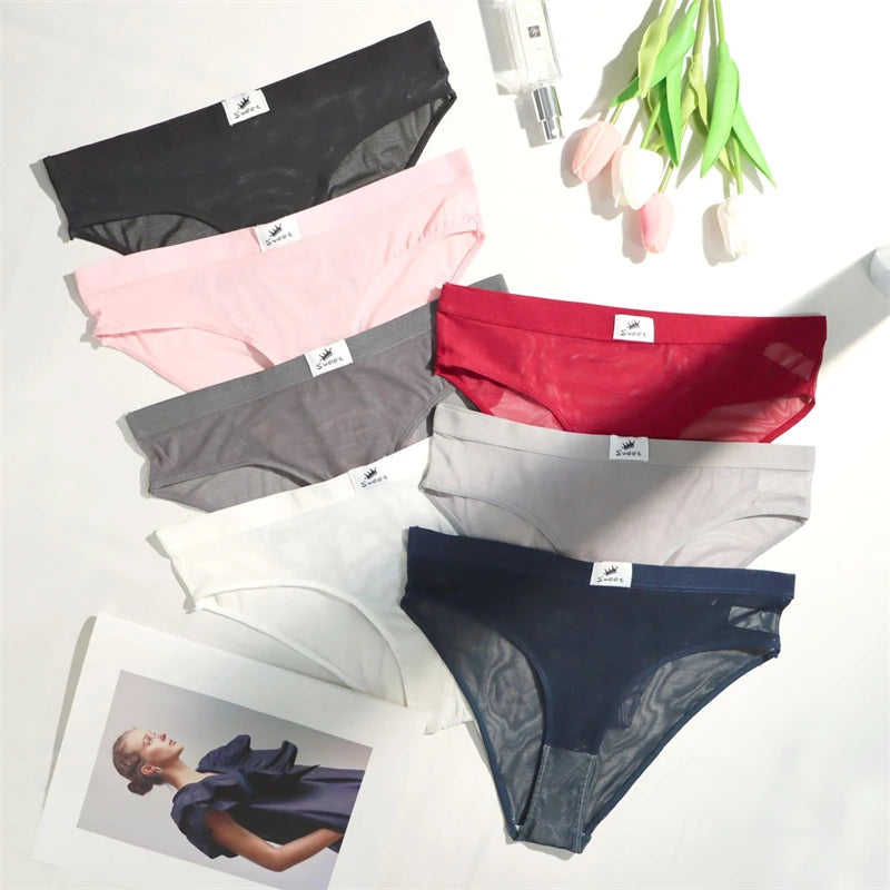Women's Briefs New Comfortable Breathable Mesh Low Waist Simple Breathable Sports Underwear
