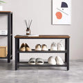 Modern 3-Tier Brown Wooden Metal Shelf Shoes Rack for Home for Living Room and Entry High Quality Home Furniture