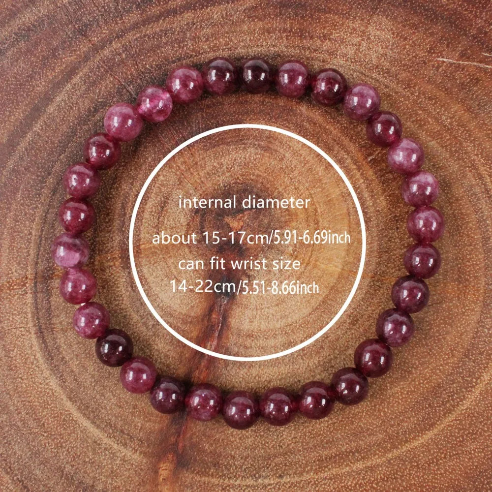 Garnet Stone Bracelet Natural 6mm Burgundy Gemstone Stretch Bracelet Healing Energy Bracelet Gift for Her Him Crystal Gift