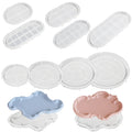 Customized Silicone Moulds DIY Molds Round Oval Coaster Tray Silicone Mold for Resin Gypsum Concrete Plaster