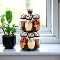 360 Degree Rotating Spice Rack with 6 Jars Multifunctional Rotating Spice Organizer Kitchen Accessories