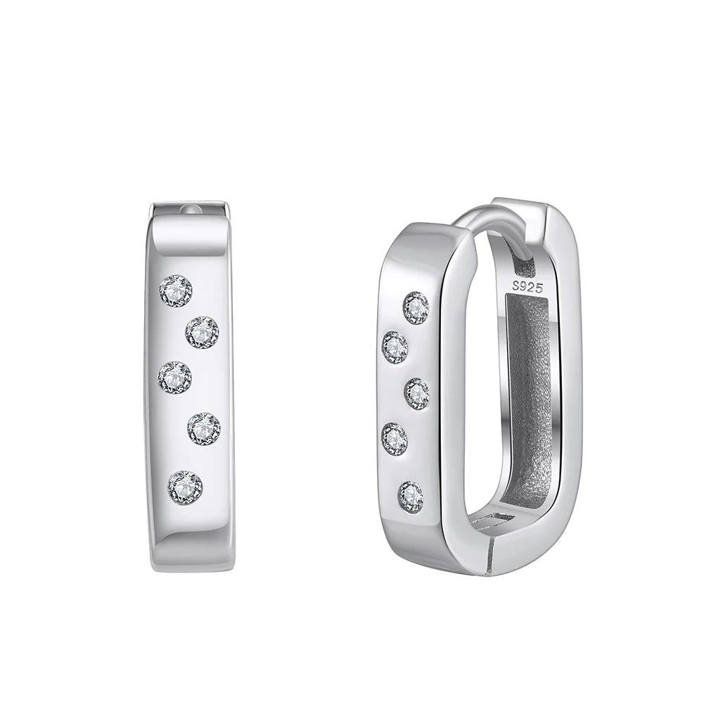 APE147 RINNTIN Trendy 14k Gold Huggie Earrings 925 Sterling Silver Huggie Earrings for Women