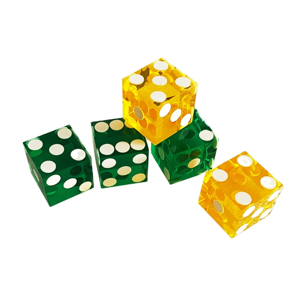 Lange 19mm Casino Accessories Precisions Transparent Dot Dice with Edge