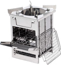 Large Portable Stainless Steel 304# Wood Burning Camping Stove Folding Grill with Pot Stand for Outdoor Cooking