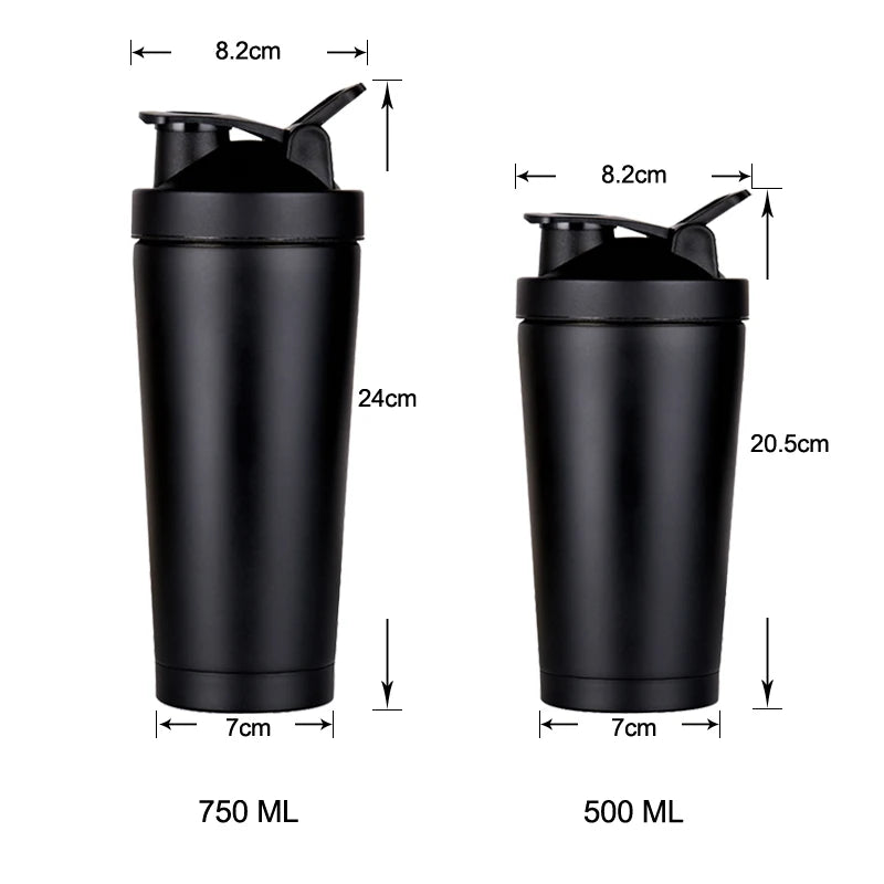 BPA Free 500ml/750ml Custom Stainless Steel Protein Shaker Cup Gym Sport Water Bottle for Back to School