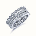Fashion 925 Sterling Silver Zircon Gemstone Rings Set Trendy Wedding Women Couple Engagement Rings Gift