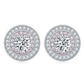 Classic Sterling Silver Jewelry Round CZ Gemstone Stud Earrings