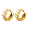 Trendy Earring 18K Gold Plated Band Hoop Dainty Zirconia Earrings Stainless Steel Earrings Wholesale