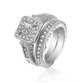 925 Sterling Silver Square Diamond Ring Women's Fashion Lovers Set Gemstone Rings Trendy Style for Parties Gifts Anniversaries