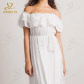 OEM Women Clothes Dress Wholesale Custom Summer Ruffle Off Shoulder Elegant Party Loose Fashion Casual Bohemian Long Dresses