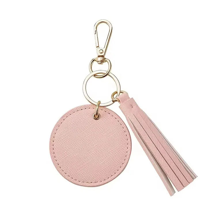 DIY Leather Keychain Kit Heart Shape With Tassel for Personalized  Minimalist Round Design for Unique Gifts