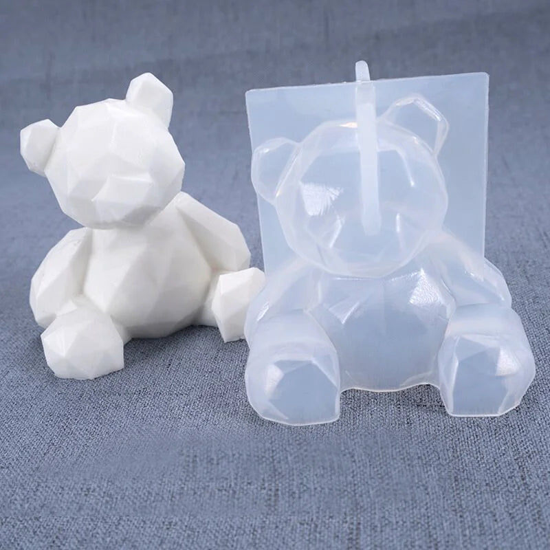 3D Bear Silicone Mold DIY Geometry Stereo Bear Mold